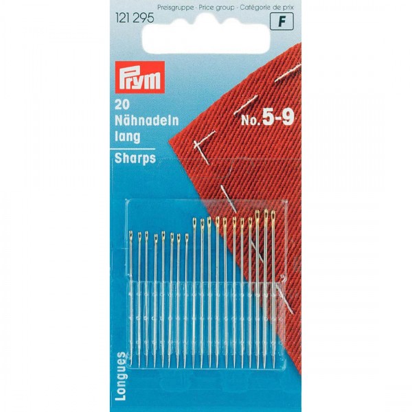 Фото 1: Иглы Prym 121295 для шитья длинные никелированные №5-9