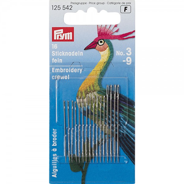 Фото 3: Иглы Prym 125542 для вышивания тонкие №3-9