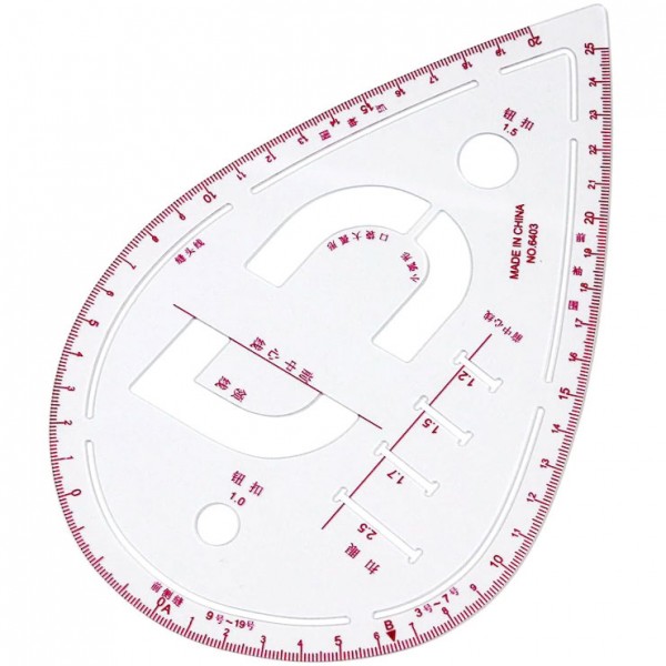 Фото 1: Линейка-лекало Xiehaige 6403 капля портновское