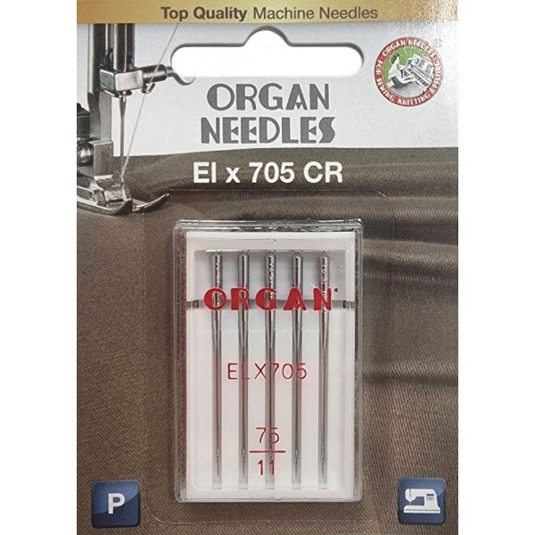 Фото 1: Иглы для оверлока Organ ELx705 CR PB №75 5 штук