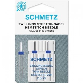 Голки подвійні для стрейчу Schmetz Twin Stretch №75/2.5
