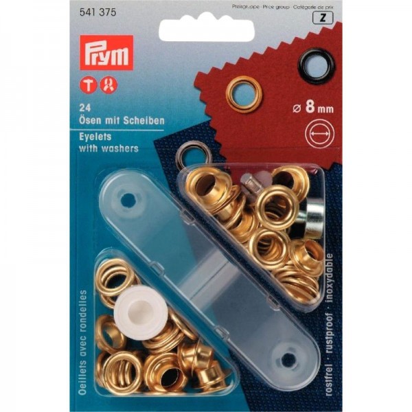 Фото 1: Блочки для шнурков Prym 541375 с устройством установки 8,0 мм