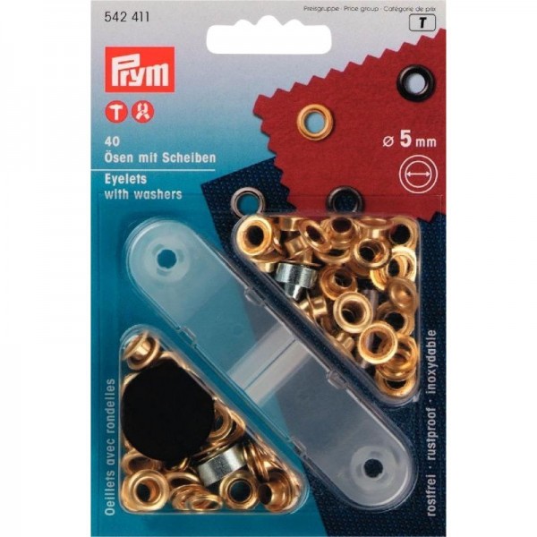 Фото 1: Блочки для шнурков Prym 542411 с устройством установки 5,0 мм