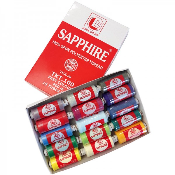 Фото 2: Набор полиэстеровых ниток SAPPHIRE для шитья
