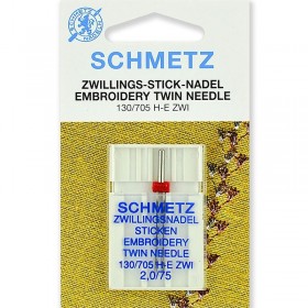 Игла двойная вышивальная Schmetz Twin Embroidery №75/2.0