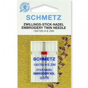 Голка подвійна вишивальна Schmetz Twin Embroidery №75 / 3.0