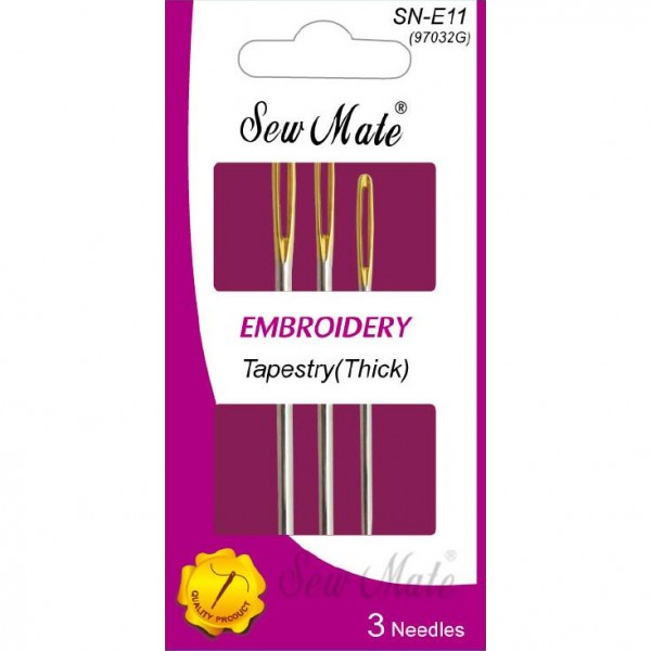 Фото 1: Иглы для вышивания, толстые, с тупым концом SewMate SN-E11