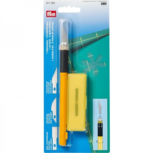 Фото 3: Макетный нож с 3-мя сменными лезвиями Prym 611395