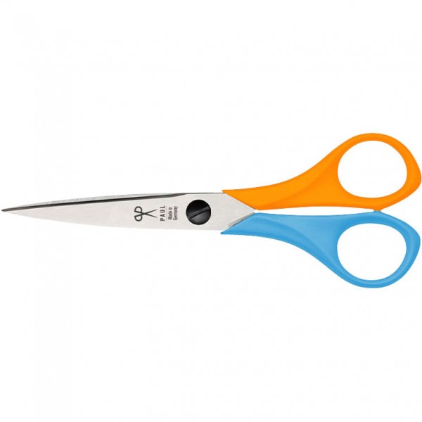 Фото 1: Ножницы Paul 806_02-Mixm 16,1 см оранжево-голубые
